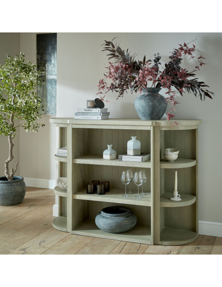 High-quality metal and wood construction of Hill Interiors SKU 23316 Amalfi Grey Vase, detailed view for UK customers.