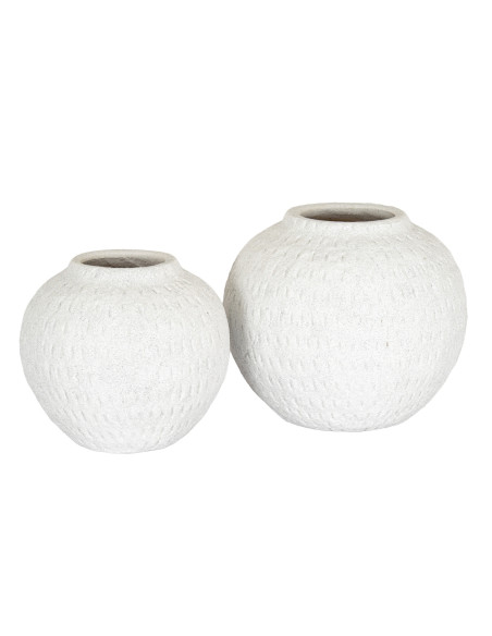 High-quality metal and wood construction of Hill Interiors SKU 24612 Ashen Medium Round Vase, detailed view for UK customers.