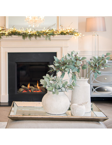 Affordable industrial style furniture Hill Interiors Astor Distressed Large Mirrored Tray With Wooden Detailing 20309 for moder