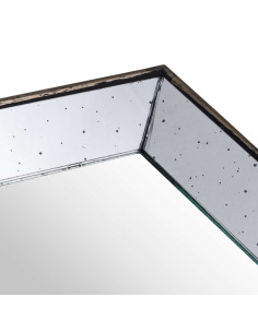 Hill Interiors Astor Distressed Mirrored Square Tray W/Wooden Detailing Sml 20310 - Authentic Hill Interiors furniture directly 2