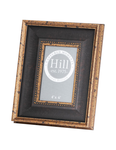 Hill Interiors Black  Antique Gold Beaded 4X6 Photo Frame 21562 - Authentic Hill Interiors furniture directly from FastDaddy UK