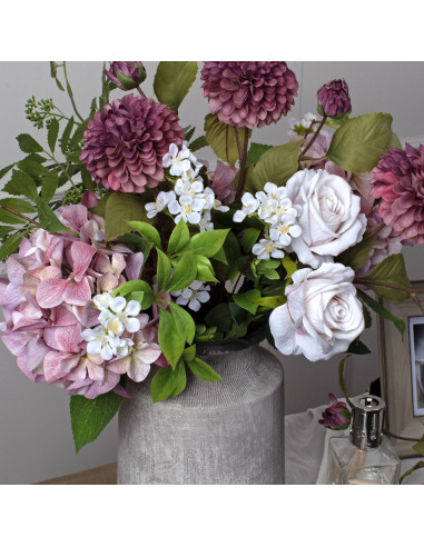 High-quality metal and wood construction of Hill Interiors SKU 20723 Bloomville Urn Stone Vase, detailed view for UK customers.