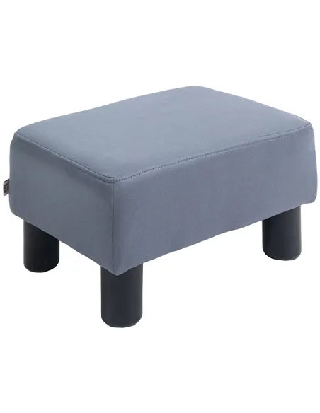 HOMCOM Microfiber Cloth Footstool, Small Foot Rest, Rectangle Sofa Stool for Bedroom Living Room, Grey