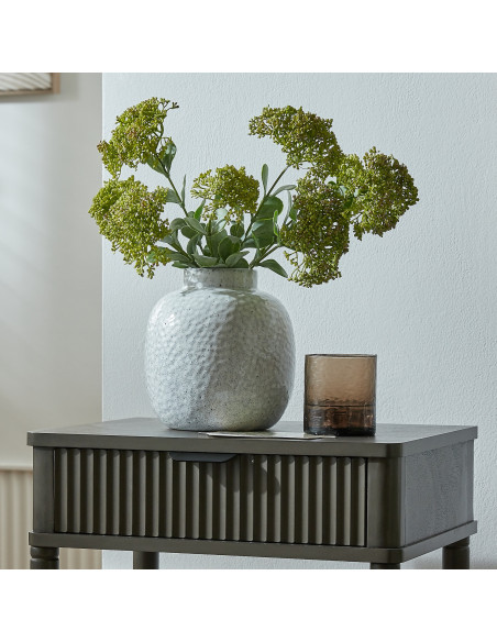 Full dimensions and specifications of Hill Interiors Cairn Dimple Small Vase 24463: Height 20.00cm, Width 18.00cm, perfect for