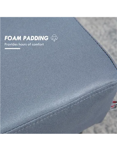 HOMCOM Microfiber Cloth Footstool, Small Foot Rest, Rectangle Sofa Stool for Bedroom Living Room, Grey