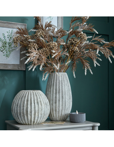 Full dimensions and specifications of Hill Interiors Catania Round Vase 23964: Height 18.50cm, Width 22.50cm, perfect for your