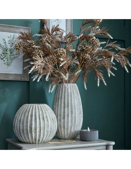 Full dimensions and specifications of Hill Interiors Catania Round Vase 23964: Height 18.50cm, Width 22.50cm, perfect for your