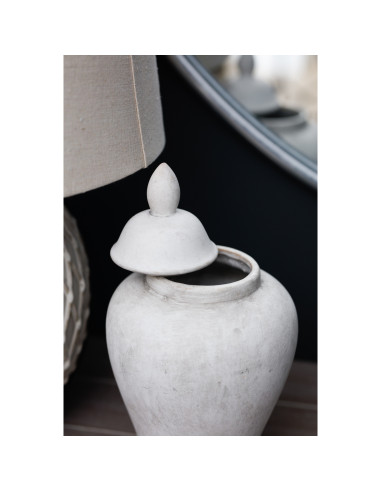 Affordable industrial style furniture Hill Interiors Darcy Stone Ginger Jar 21360 for modern home decor, free shipping options