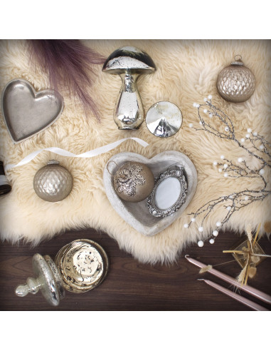 Affordable industrial style furniture Hill Interiors Deep Stone Heart Dish 9067 for modern home decor, free shipping options an