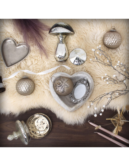 Affordable industrial style furniture Hill Interiors Deep Stone Heart Dish 9067 for modern home decor, free shipping options an