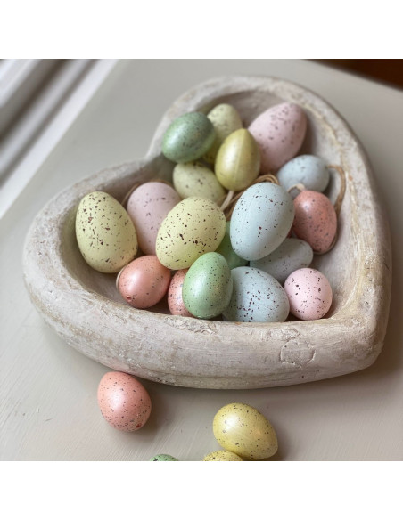 High-quality metal and wood construction of Hill Interiors SKU 9067 Deep Stone Heart Dish, detailed view for UK customers.