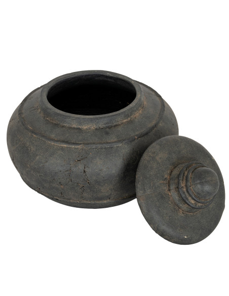 Affordable industrial style furniture Hill Interiors Dusk Medium Pot With Lid 24597 for modern home decor, free shipping option