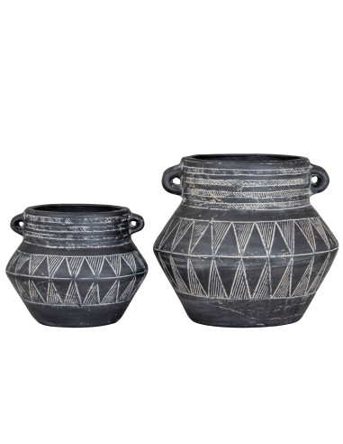 Full dimensions and specifications of Hill Interiors Etched Collection Pot With Handle 24629: Height 16.00cm, Width 20.00cm, pe