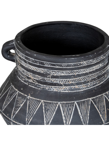 Affordable industrial style furniture Hill Interiors Etched Collection Tall Pot With Handle 24628 for modern home decor, free s