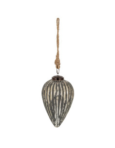 Hill Interiors Grey Metallic Collection Large Cone Bauble 24220 - Authentic Hill Interiors furniture directly from FastDaddy UK