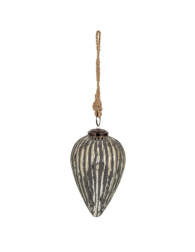 Hill Interiors Grey Metallic Collection Large Cone Bauble 24220 - Authentic Hill Interiors furniture directly from FastDaddy UK