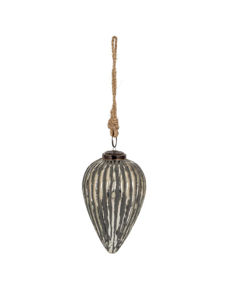 Hill Interiors Grey Metallic Collection Large Cone Bauble 24220 - Authentic Hill Interiors furniture directly from FastDaddy UK