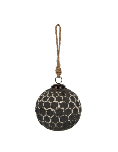 Hill Interiors Grey Metallic Collection Large Honey Combe Bauble 24222 - Authentic Hill Interiors furniture directly from FastD