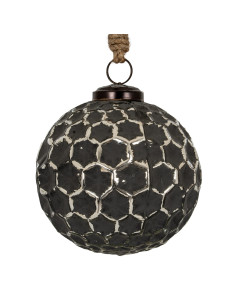 Hill Interiors Grey Metallic Collection Large Honey Combe Bauble 24222 - Authentic Hill Interiors furniture directly from FastD 2