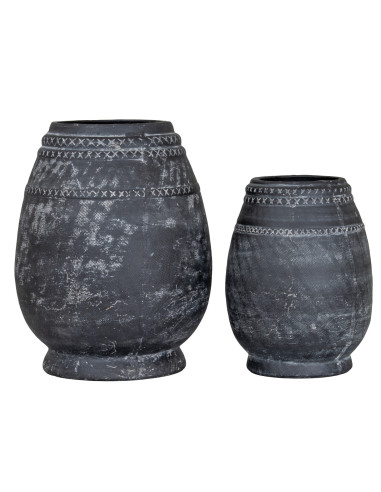 High-quality metal and wood construction of Hill Interiors SKU 24626 Etched Collection Tall Vase, detailed view for UK customer