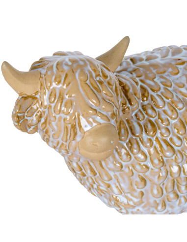 Affordable industrial style furniture Hill Interiors Large Alora Ceramic Highland Cow 24146 for modern home decor, free shippin