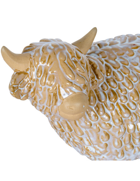 Affordable industrial style furniture Hill Interiors Large Alora Ceramic Highland Cow 24146 for modern home decor, free shippin