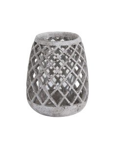 Hill Interiors Large Conical Ceramic Lattice Hurricane Lantern 19428 - Authentic Hill Interiors furniture directly from FastDad