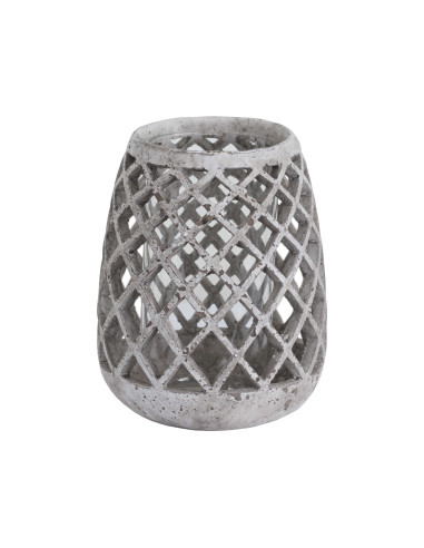 Hill Interiors Large Conical Ceramic Lattice Hurricane Lantern 19428 - Authentic Hill Interiors furniture directly from FastDad