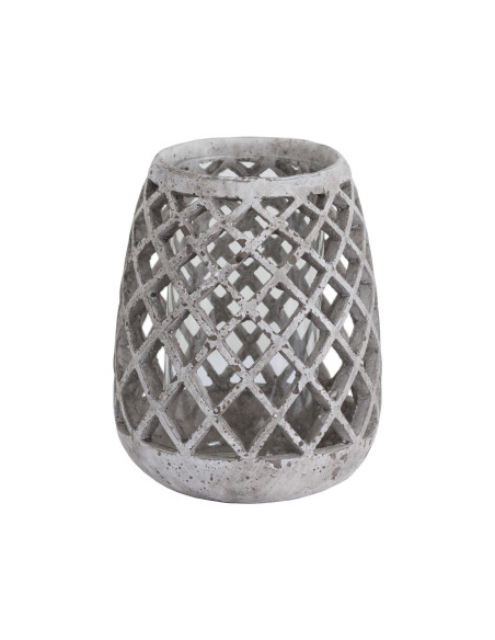 Hill Interiors Large Conical Ceramic Lattice Hurricane Lantern 19428 - Authentic Hill Interiors furniture directly from FastDad