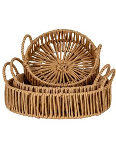 Hill Interiors Large Loop Handle Set of 3 Round Trays 24352 - Authentic Hill Interiors furniture directly from FastDaddy UK. Ex