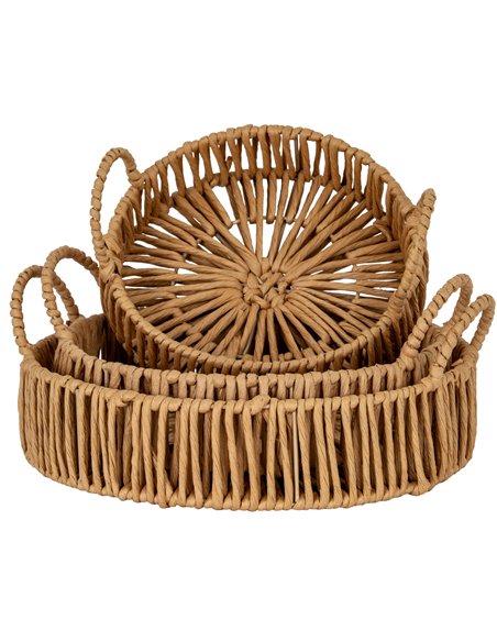 Hill Interiors Large Loop Handle Set of 3 Round Trays 24352 - Authentic Hill Interiors furniture directly from FastDaddy UK. Ex