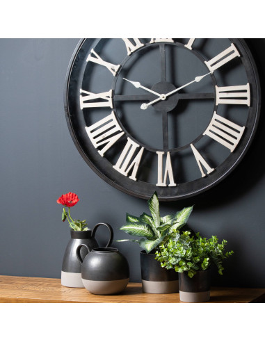 Affordable industrial style furniture Hill Interiors Large Metallic Grey Ceramic Planter 19942 for modern home decor, free ship