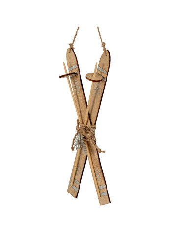 Affordable industrial style furniture Hill Interiors Large Natural Rustic Crossed Skis 24116 for modern home decor, free shippi