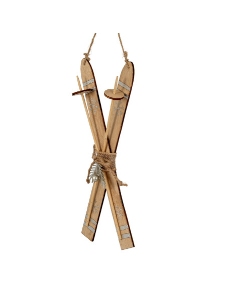 Affordable industrial style furniture Hill Interiors Large Natural Rustic Crossed Skis 24116 for modern home decor, free shippi