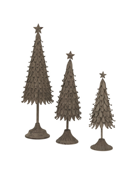High-quality metal and wood construction of Hill Interiors SKU 24073 Large Rustic Decorative Tree With Star, detailed view for