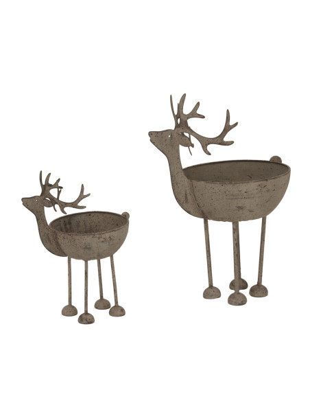 Affordable industrial style furniture Hill Interiors Large Rustic Metal Reindeer Bowl 24104 for modern home decor, free shippin