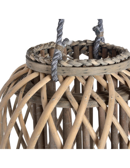 Affordable industrial style furniture Hill Interiors Large Standing Wicker Lantern 18731 for modern home decor, free shipping o