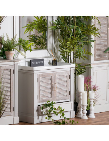 Affordable industrial style furniture Hill Interiors Large Stone Candle holder 9056 for modern home decor, free shipping option