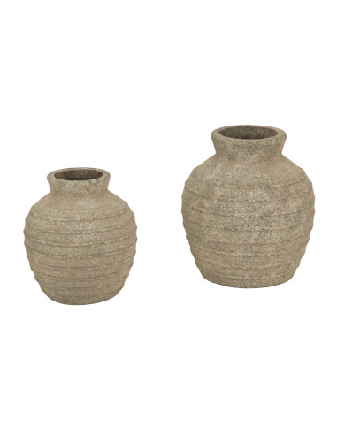 High-quality metal and wood construction of Hill Interiors SKU 23791 Large Tuscan Grey Vase, detailed view for UK customers.