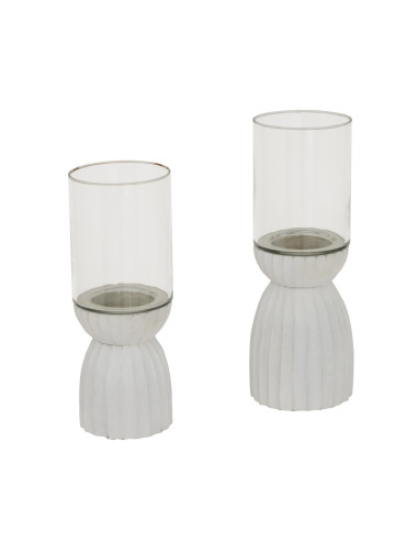 Affordable industrial style furniture Hill Interiors Large White Carved Hurricane Lantern 24207 for modern home decor, free shi