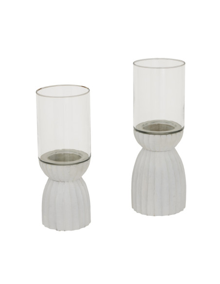 Affordable industrial style furniture Hill Interiors Large White Carved Hurricane Lantern 24207 for modern home decor, free shi