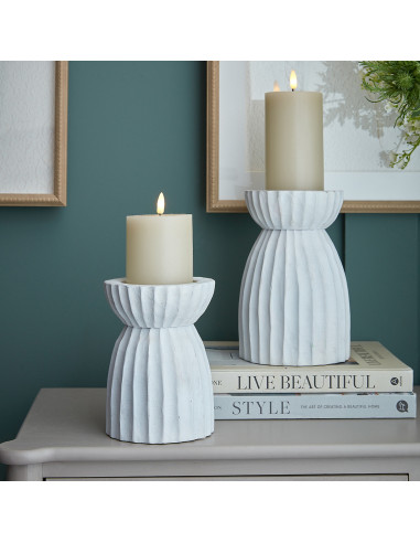 High-quality metal and wood construction of Hill Interiors SKU 24207 Large White Carved Hurricane Lantern, detailed view for UK