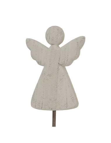 Affordable industrial style furniture Hill Interiors Large Whitewashed Rustic Angel On Stand 24040 for modern home decor, free