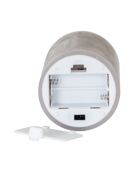 Affordable industrial style furniture Hill Interiors Luxe Collection Melt Effect 3x6 Grey LED Wax Candle 23044 for modern home