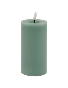 Hill Interiors Luxe Collection Melt Effect 3x6 Sage LED Wax Candle 23038 - Authentic Hill Interiors furniture directly from Fas