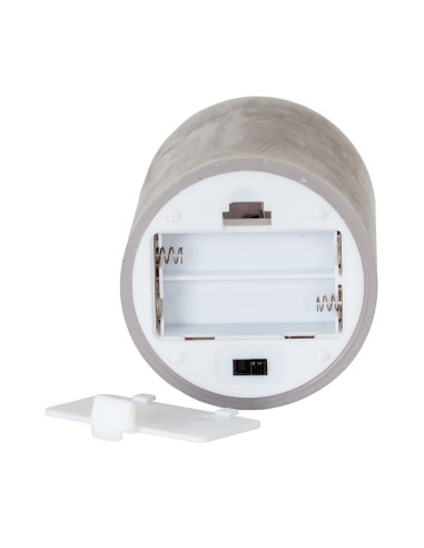 Affordable industrial style furniture Hill Interiors Luxe Collection Melt Effect 6x12 Grey LED Wax Candle 23048 for modern home