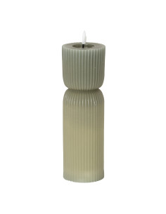 Hill Interiors Luxe Collection Natural Glow 2.75x10 Grey Carved LED Candle 24277 - Authentic Hill Interiors furniture directly