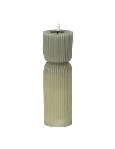 Hill Interiors Luxe Collection Natural Glow 2.75x10 Grey Carved LED Candle 24277 - Authentic Hill Interiors furniture directly