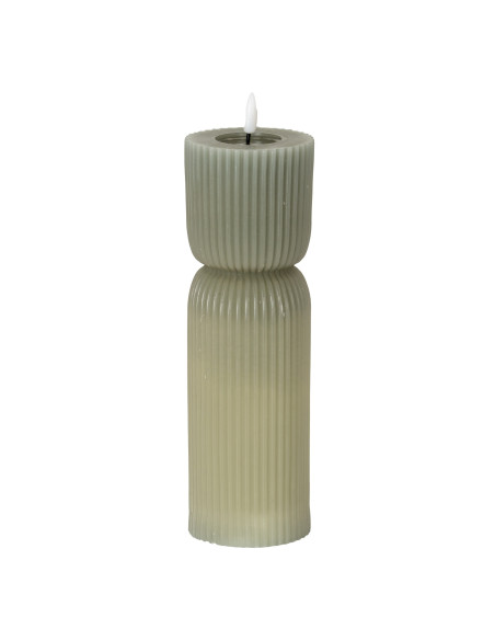 Hill Interiors Luxe Collection Natural Glow 2.75x10 Grey Carved LED Candle 24277 - Authentic Hill Interiors furniture directly