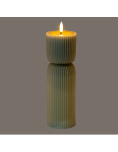Hill Interiors Luxe Collection Natural Glow 2.75x10 Grey Carved LED Candle 24277 - Authentic Hill Interiors furniture directly 2